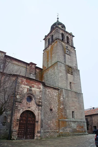 Door Bell Tower Collegiate Church Our Lady Assumption Medinaceli Spain — Stock Photo, Image