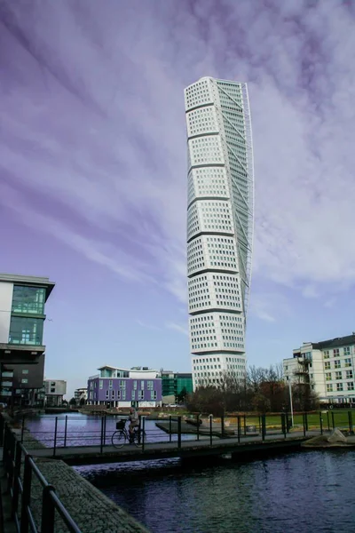 Malmo Suécia 2016 Turning Torso Edifício Vastra Hamnen Bairro Inovador — Fotografia de Stock