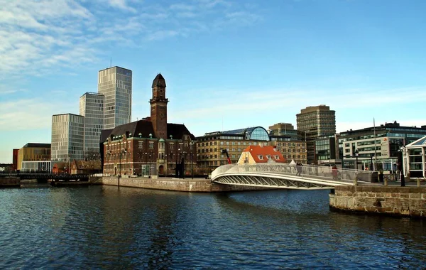 Malmö Švédsko 02152016 Bagers Bro Bridge Budova Světové Námořní Univerzity — Stock fotografie