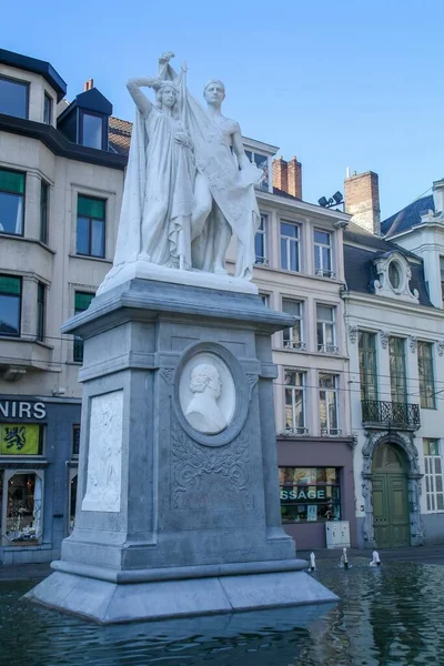 Gent Belgien 2016 Statue Ehren Der Flämischen Bewegung Wurde Von — Stockfoto