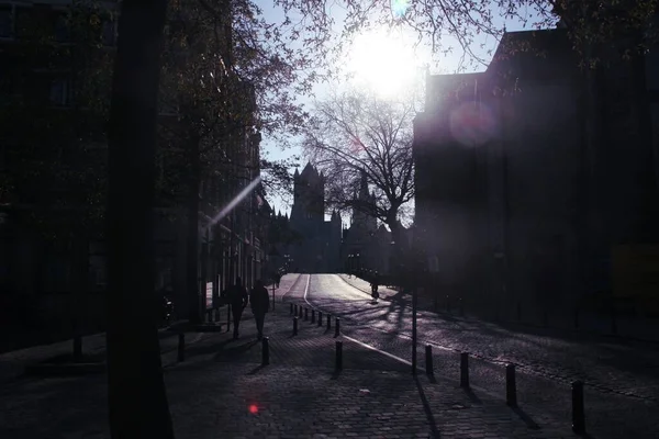 Iglesia San Nicolás Neerlandés Sint Niklaaskerk Calle Sint Michielshelling Gante — Foto de Stock