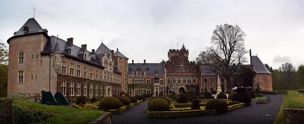 Ленник Бельгия 2016 Gaasbeek Замок Двор Сады Замка Крепость Построена — стоковое фото