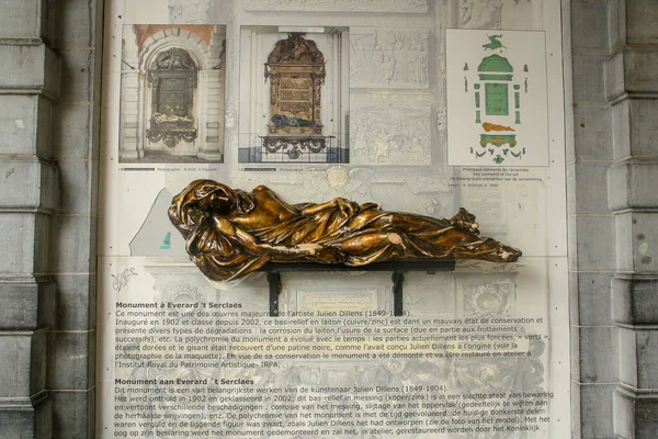 Bruselas Bélgica 2016 Monumento Everard Serclaes Bruselas Fue Esculpido Por — Foto de Stock