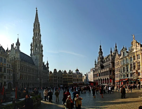 Брюссель Бельгия 2016 Ратуша Города Брюсселя Готическое Здание Средних Веков — стоковое фото