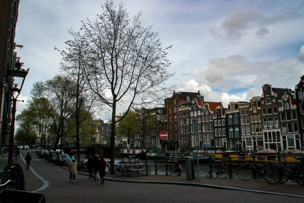 Singel Canal Amsterdam Netherlands Canal Amsterdam Surrounded City Middle Ages — Stock Photo, Image