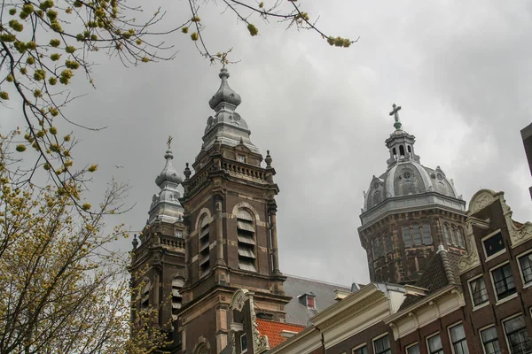 Szent Miklós Bazilika Holland Basiliek Van Heilige Nicolaas Amszterdam Óvárosában — Stock Fotó