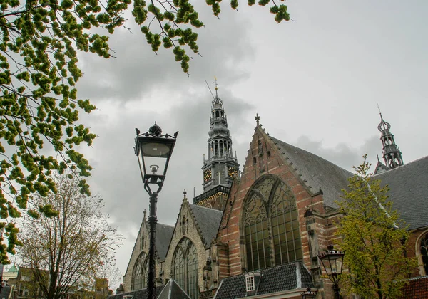 Oude Kerk Angličtina Starý Kostel Amsterdamu Starý Kostel Amsterdamská Nejstarší — Stock fotografie