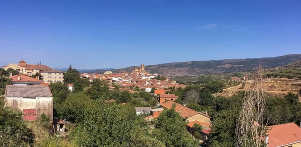 Vista Panorâmica Hervas Uma Pequena Cidade Localizada Norte Cáceres Estremadura — Fotografia de Stock