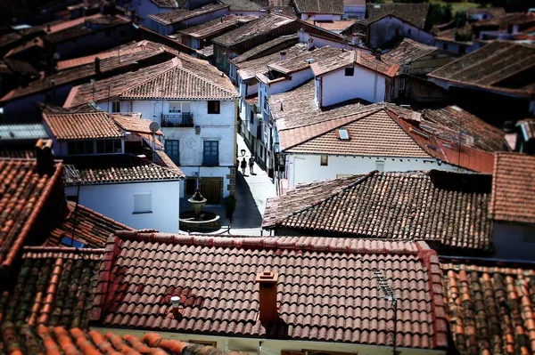Hervas Tetői Caceres Spanyolország Spanyolország Részének Hagyományos Építészete — Stock Fotó