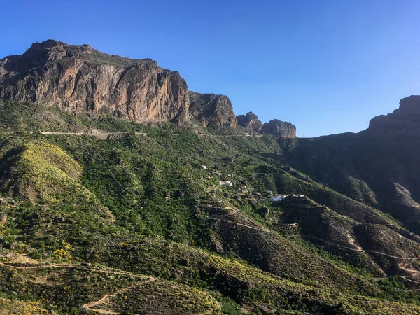 Ravine Del Chorrillo Αγγλικά Ravine Rickle Και Road Tejeda Gran — Φωτογραφία Αρχείου