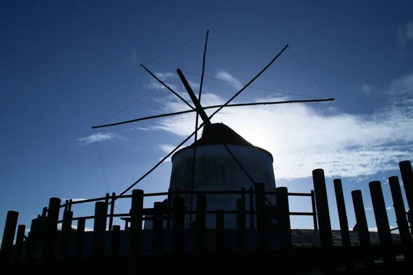 Molino Viento Sanlúcar Guadiana Sur España Molino Tradicional Restaurado Situado —  Fotos de Stock