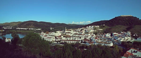 Pequeño Pueblo Sanlúcar Guadiana Andalucía España Paisaje Del Pueblo Con —  Fotos de Stock