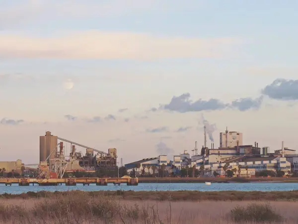 Huelva Hiszpania 2018 Fabryka Miedzi Atlantyckiej Posiadłości Przemysłowej Huelva Kompleks — Zdjęcie stockowe