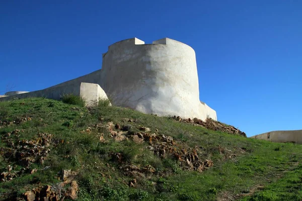 Věž Zvenčí Hradu San Marcos Sanlucar Guadiana Huelva Španělsko Vnější — Stock fotografie