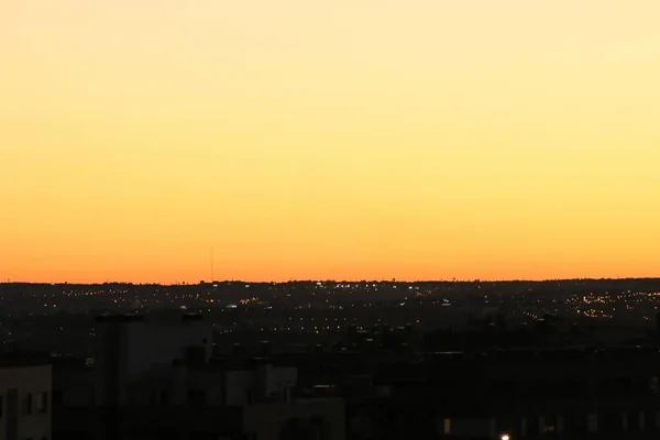 Sonnenuntergang Über Madrid Der Nähe Von Montecarmelo Spanien Szenisches Bild — Stockfoto