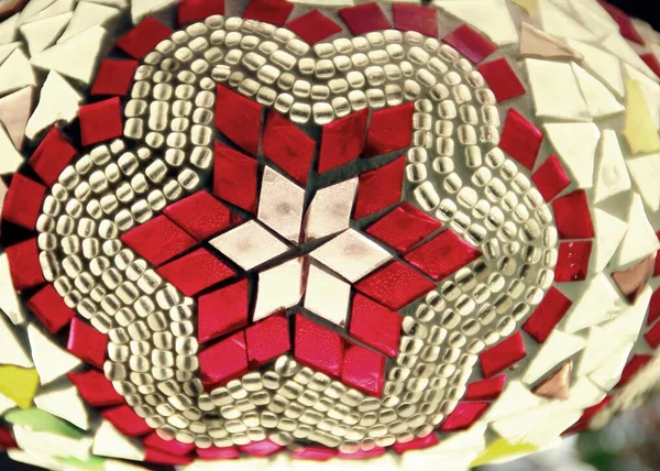 Mosaic Design Made Pieces Colored Glass Crystals Globe Turkish Lamp — Fotografia de Stock