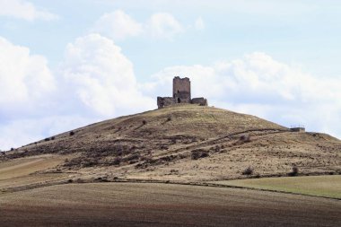 La Torresavinan Kalesi, aynı adı taşıyan bir savunma ortaçağ kompleksi. Yüksek bir tepede duruyor ve 12. yüzyıldan kalma. Guadalajara, İspanya.
