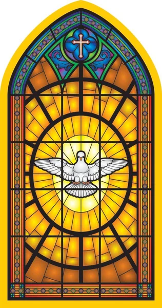 Saint Esprit Dieu Vitrail — Image vectorielle