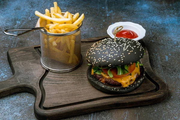 Black Burger Meat — Stock Photo, Image