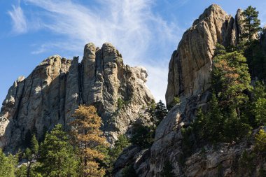 George Washington 'un Mount Rushmores' daki profil görüntüsü başkanları National Memorial, Güney Dakota, ABD 'de başkanlık yapıyor.