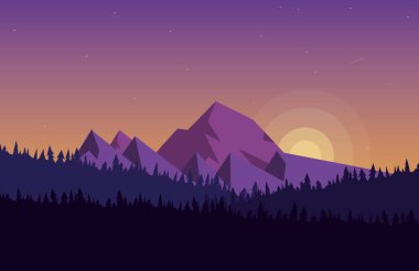 Mountain landscape. Desktop background. Design