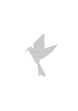 Abstract bird icon. Black lines on white background