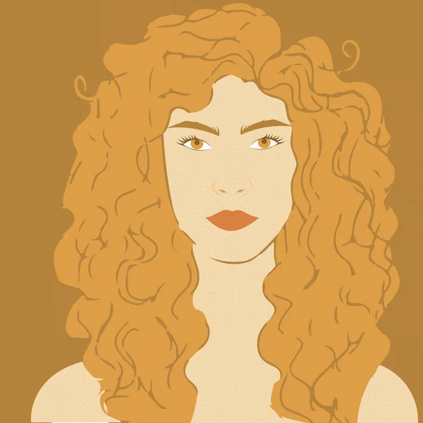 Abstract modern woman people faces portraits artistic trendy background templates poster cards. Trendy art minimal background poster wall art print. Illustration in hand drawn flat style. Redhead girl