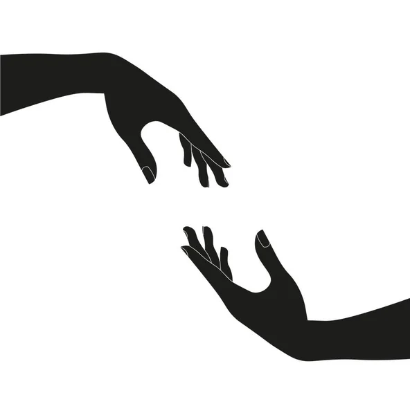 Human Hands Icon White Background Minimalist Tattoo Concept Line Style — Photo