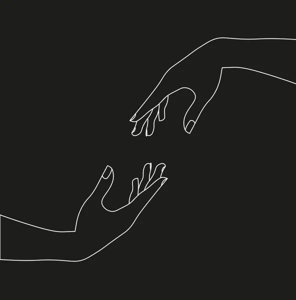 human hands icon over white background, minimalist tattoo concept, line style