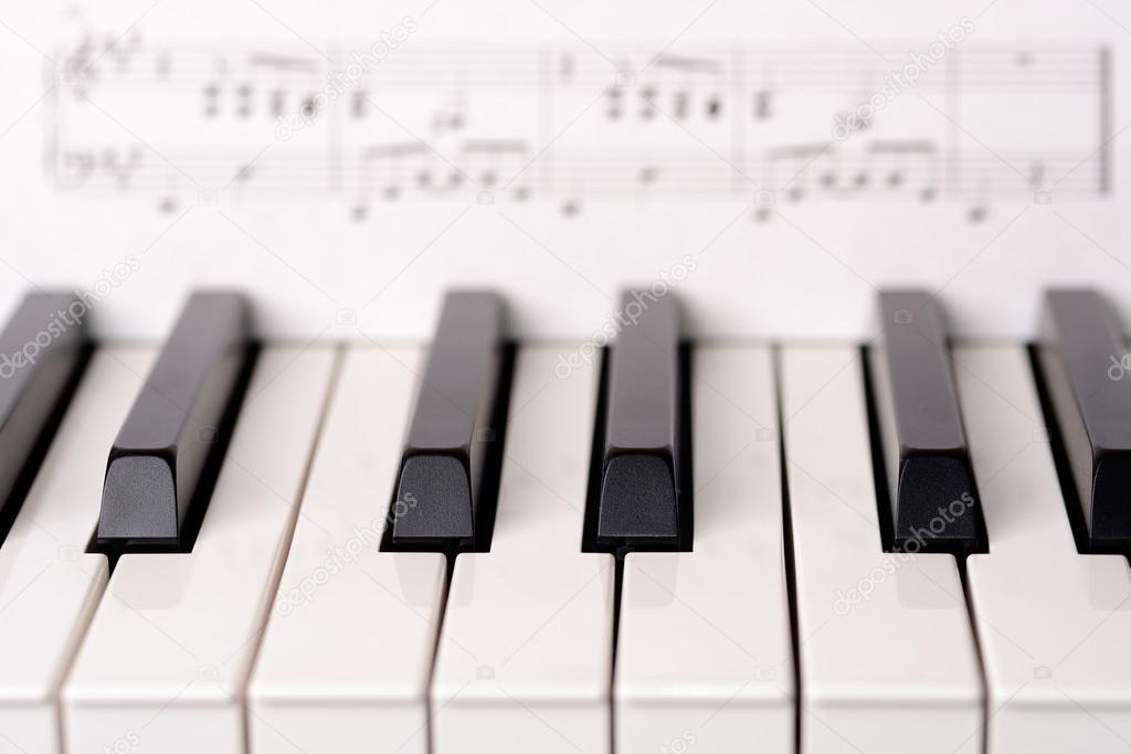 Close-up piano keyboard