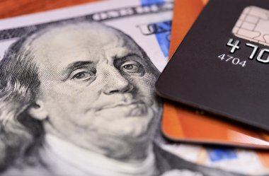 dolar notlar alan sığ derinliği ile yakın çekim kredi kartları