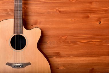 ahşap zemin üzerinde yakın çekim Batı gitar
