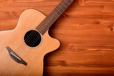 ahşap zemin üzerinde yakın çekim Batı gitar