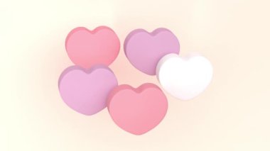 Çok renkli kalp şekerleri olan soyut bir arka plan. Soyut döngü canlandırması