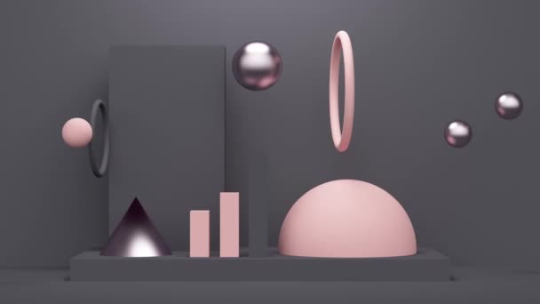 Fondo abstracto negro con cono. Animación de bucle abstracto — Vídeo de stock