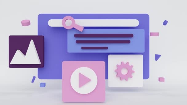 Busque Información Internet Concepto Del Sitio Web Diseño Movimiento Inconsútil — Vídeo de stock