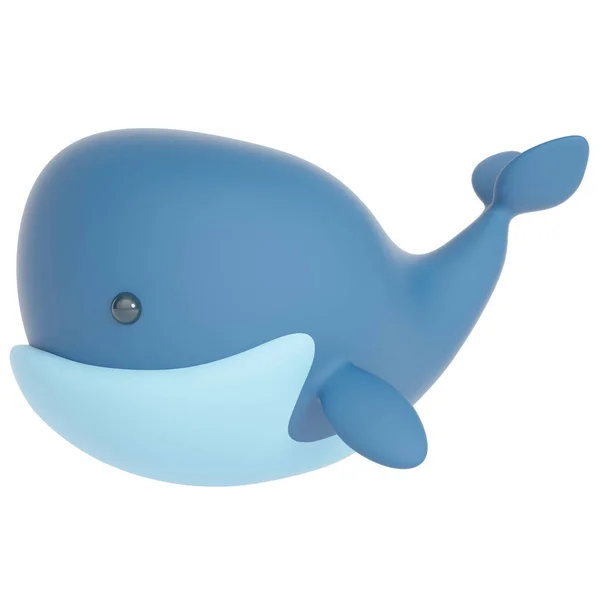 Walvis geïsoleerd op wit. 3d destructie — Stockfoto