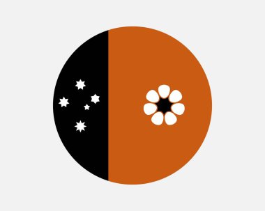 Northern Territory Round Flag. NT, Australia Circle Flag. Australian Territory Circular Shape Button Banner. EPS Vector Illustration.