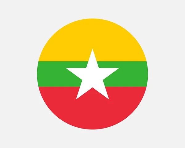 Myanmar Country Flag Burma Circle National Flag Republic Union Myanmar — Wektor stockowy