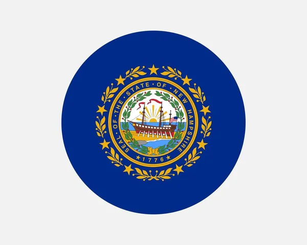New Hampshire Usa State Flag Circle Flag State New Hampshire — стоковий вектор