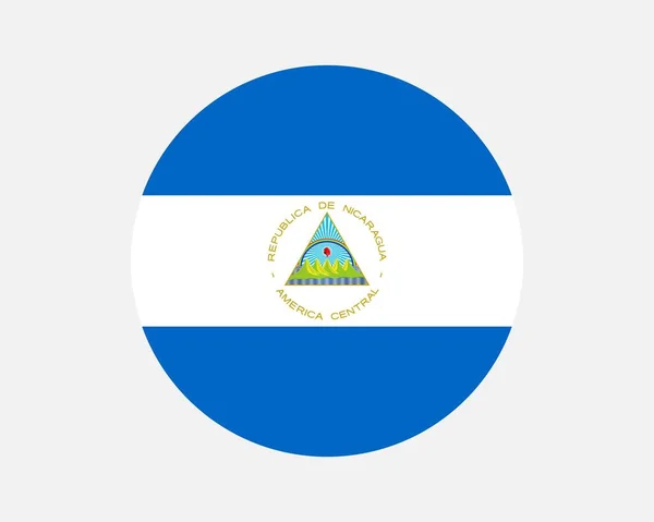Nicaragua Country Flag Nicaraguan Circle National Flag Republic Nicaragua Circular — Stock vektor