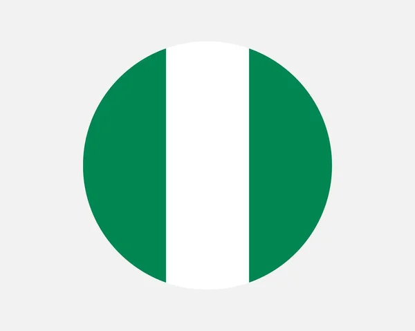 Nigeria Country Flag Nigerian Circle National Flag Federal Republic Nigeria — стоковый вектор