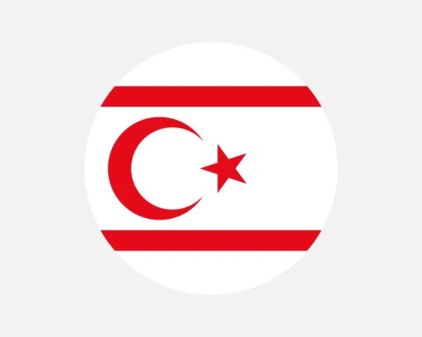 Northern Cyprus Country Flag Turkish Cypriot Circle National Flag Turkish - Stok Vektor