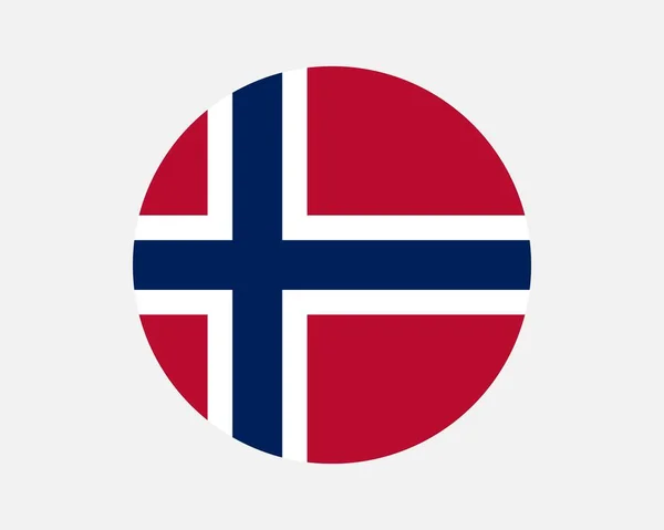 Σημαία Νορβηγίας Νορβηγική Εθνική Σημαία Βασίλειο Της Νορβηγίας Circular Shape — Διανυσματικό Αρχείο