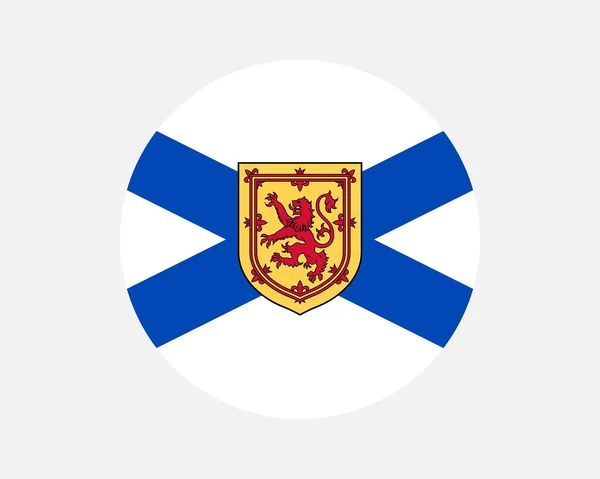 Bandera Redonda Nova Scotia Canadá Bandera Del Círculo Canadiense Nova — Archivo Imágenes Vectoriales