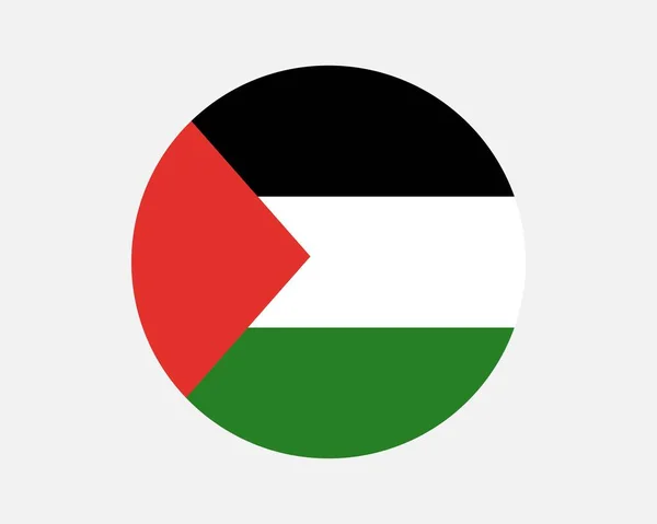 Palestine Country Flag Palestinian Circle National Flag State Palestine Circular — Stock Vector