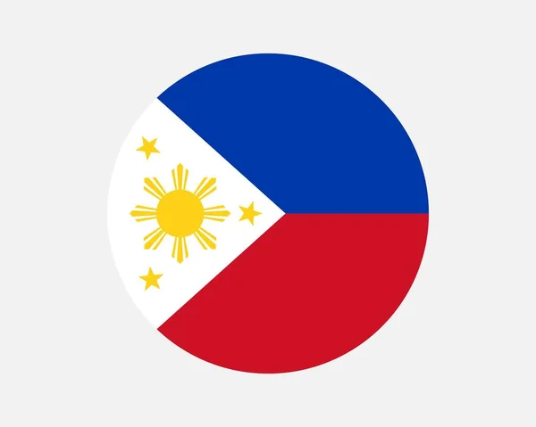 Filipinas Bandera Del País Redondo Bandera Nacional Círculo Filipino Banner — Vector de stock