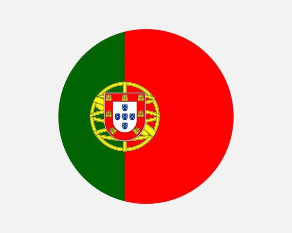 Portugal Country Flag Portuguese Circle National Flag Portuguese Republic Circular — ストックベクタ