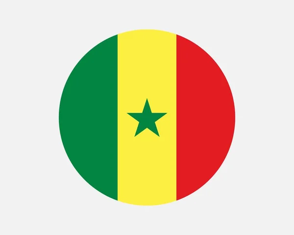 Senegal Country Flag Senegalese Circle National Flag Republic Senegal Circular — Vettoriale Stock