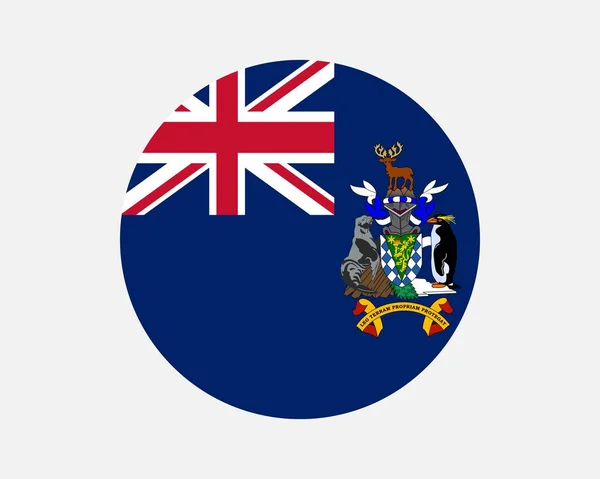 South Georgia South Sandwich Islands Flag Sgssi Circle Flag British — Stok Vektör
